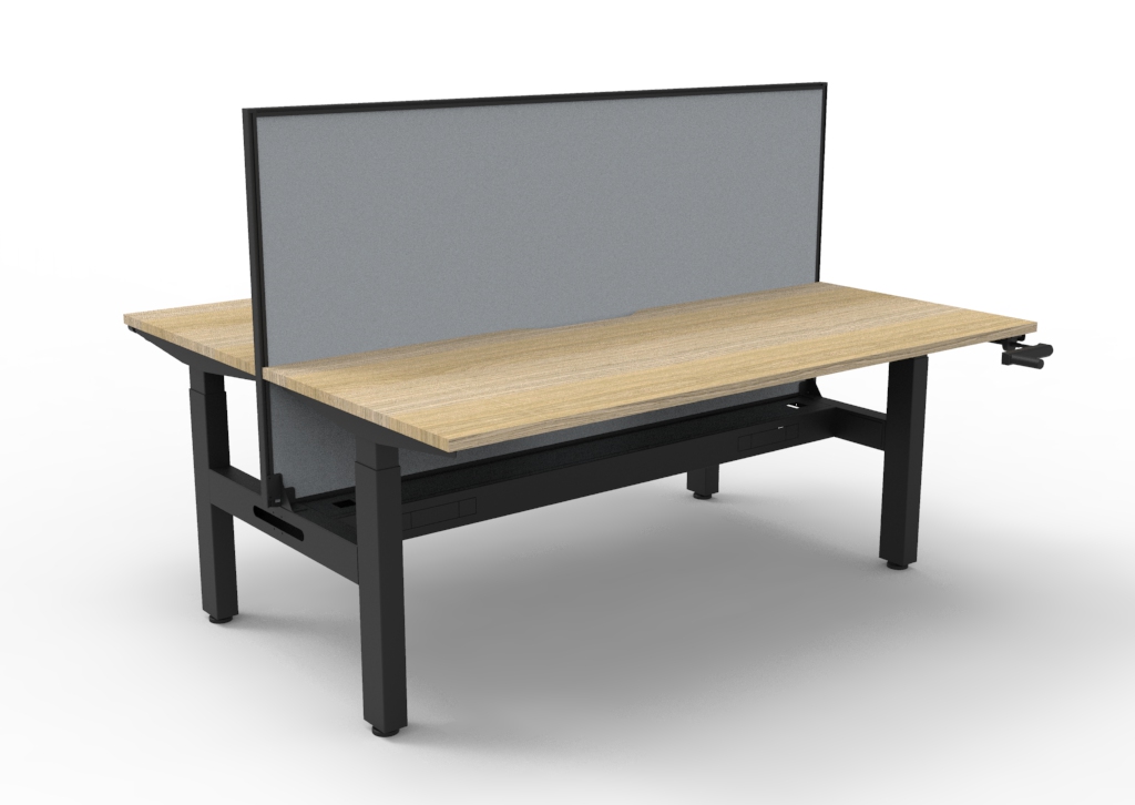 Boost Manual 2 Person Double Sided Workstation - With Screen